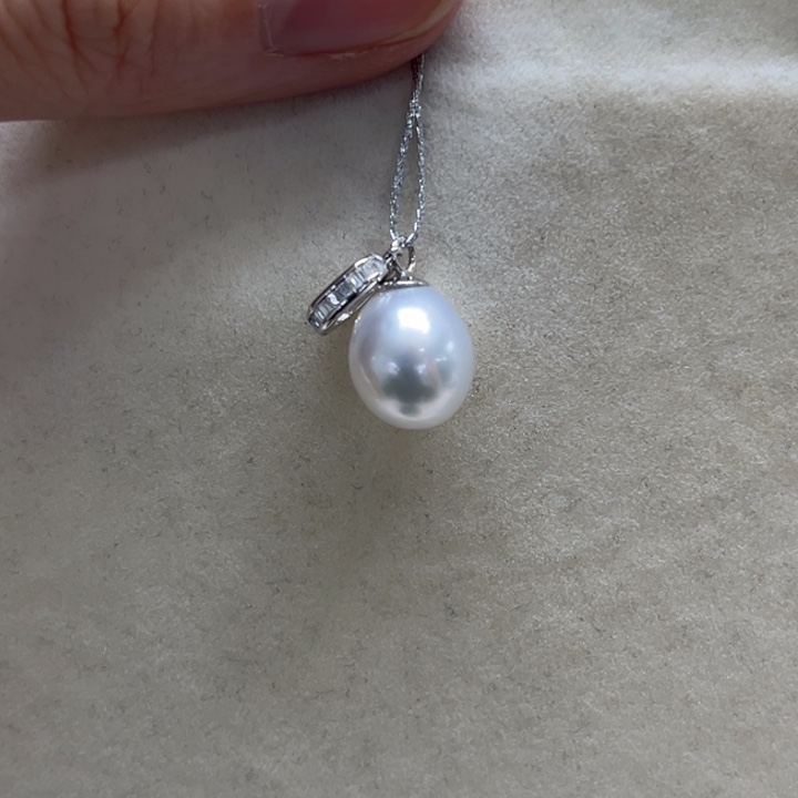 吊坠(不含链)银S925镶嵌海水珍珠9-10m 68号
