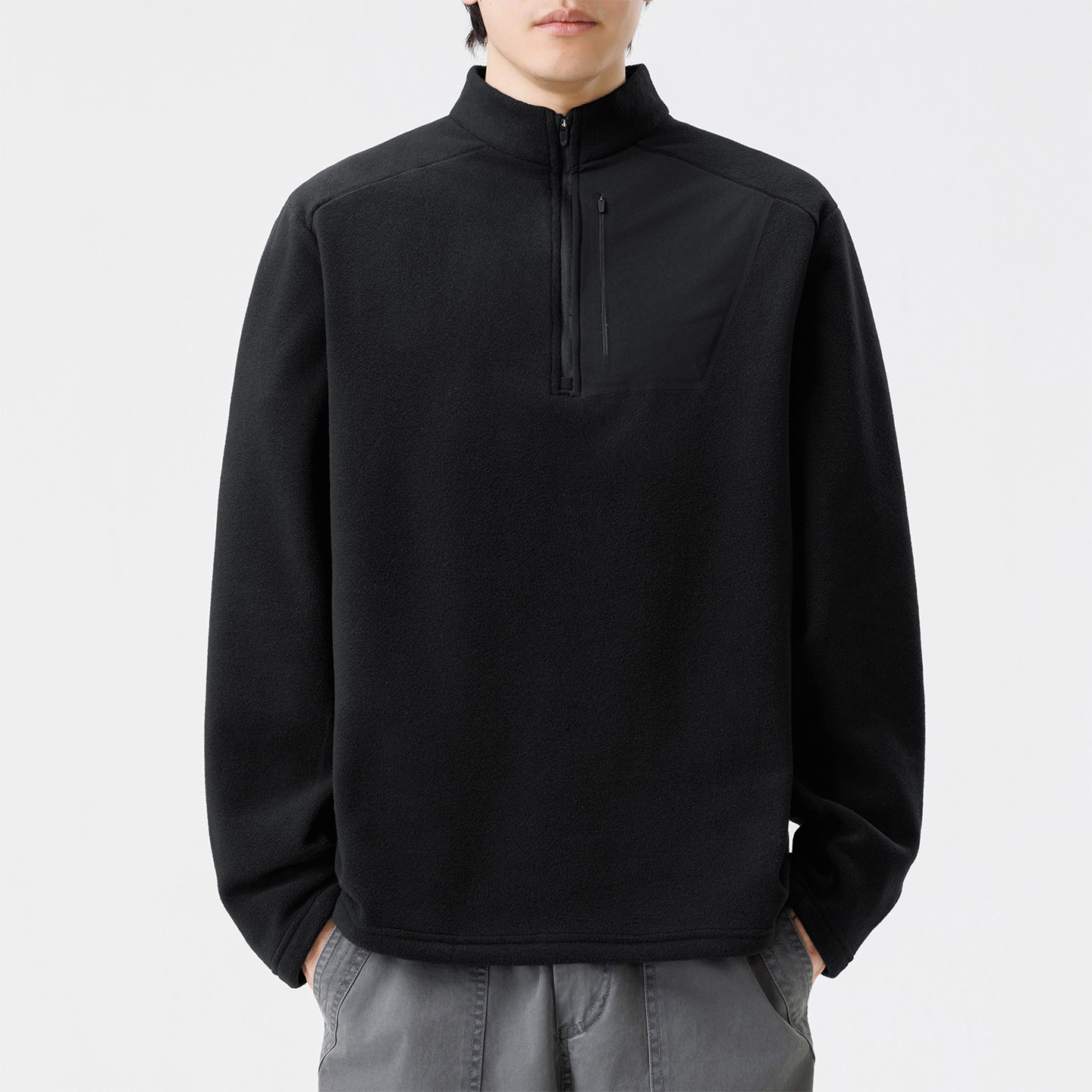 【300斤/小立领】冬季男士圆领卫衣加绒加厚保暖大码男装长袖打底衫