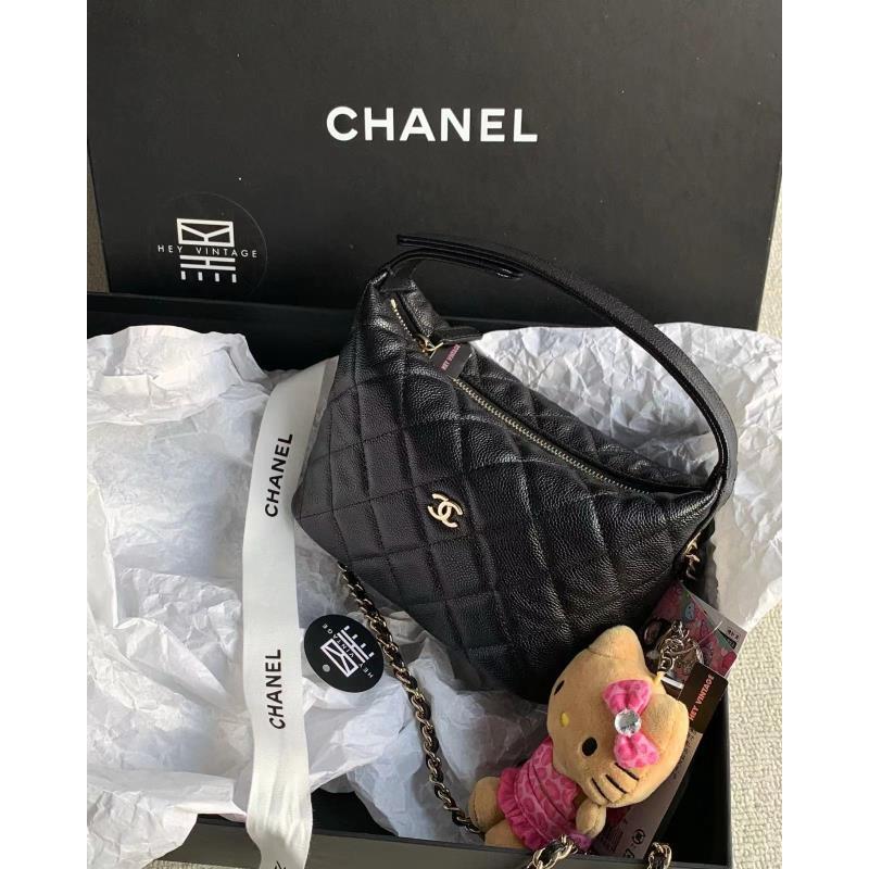 99新 Chanel/香奈儿 24期黑金鱼子酱饭盒包 16cm 17321171