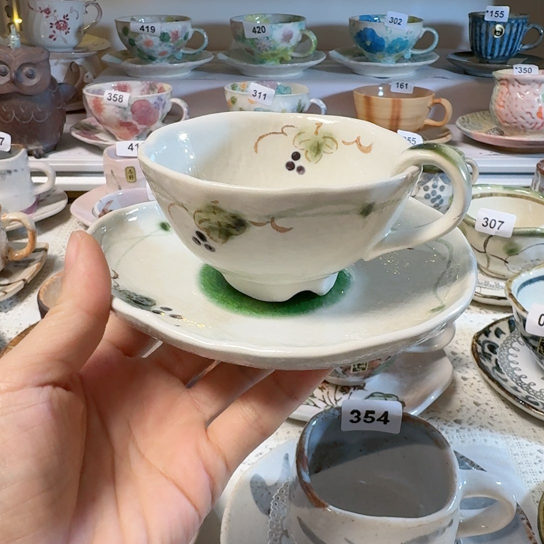 瓷片带底款手绘葡萄福利款