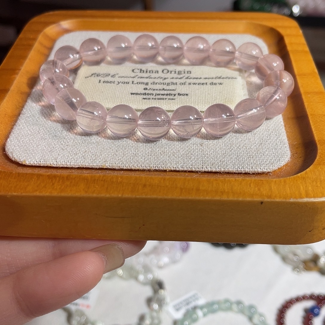 未镶嵌水晶手串粉水晶9加