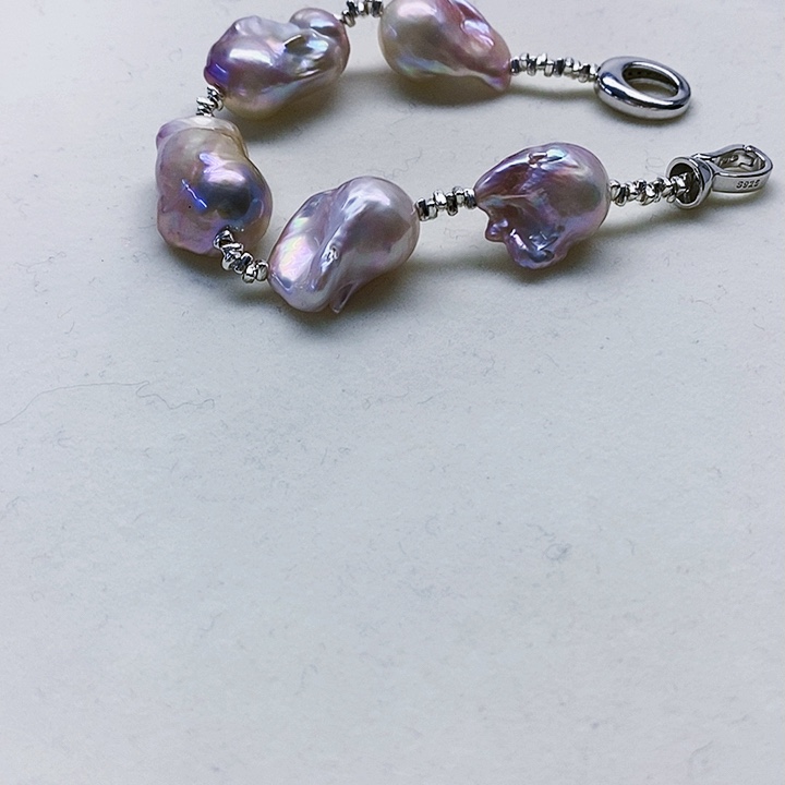 银S925镶嵌耳饰淡水珍珠.**.