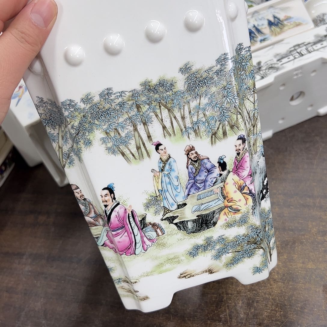 紫砂花盆633号瑕疵15/22.5cm口不正里面裂纹介意勿拍