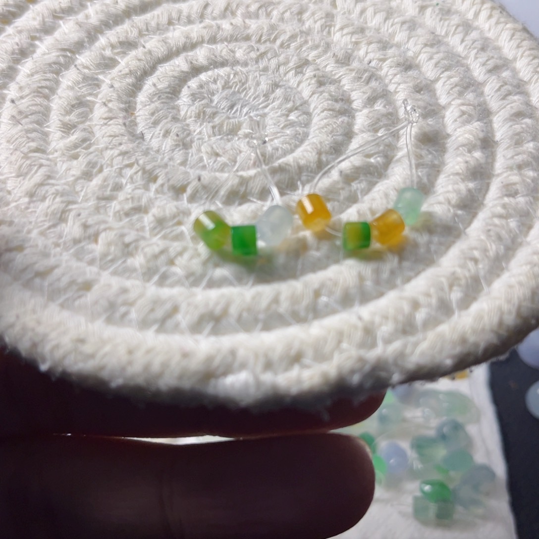 翡翠散珠尖***坤天然缅甸A货珠子7颗