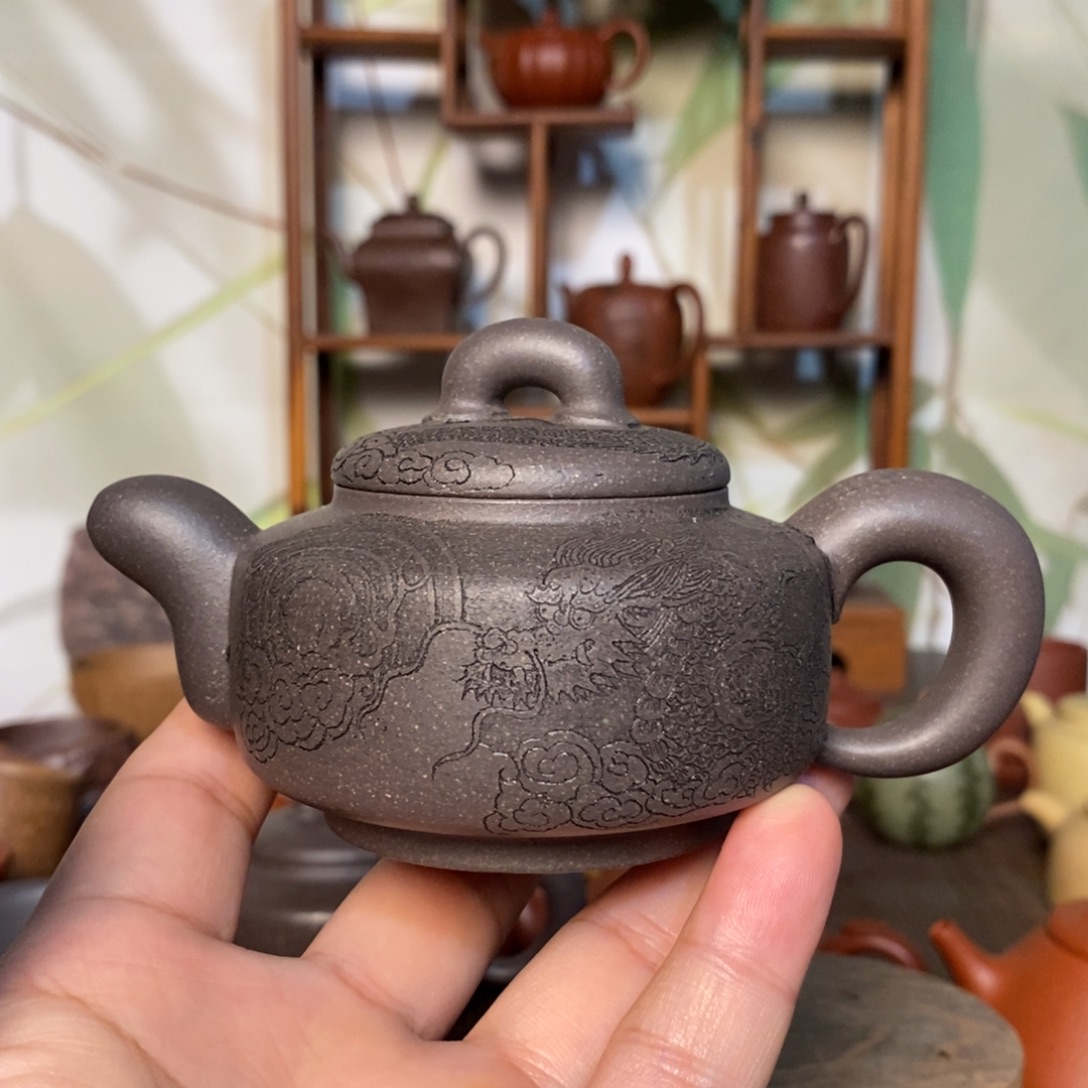 鱼***茶壶紫砂天青道洪风格