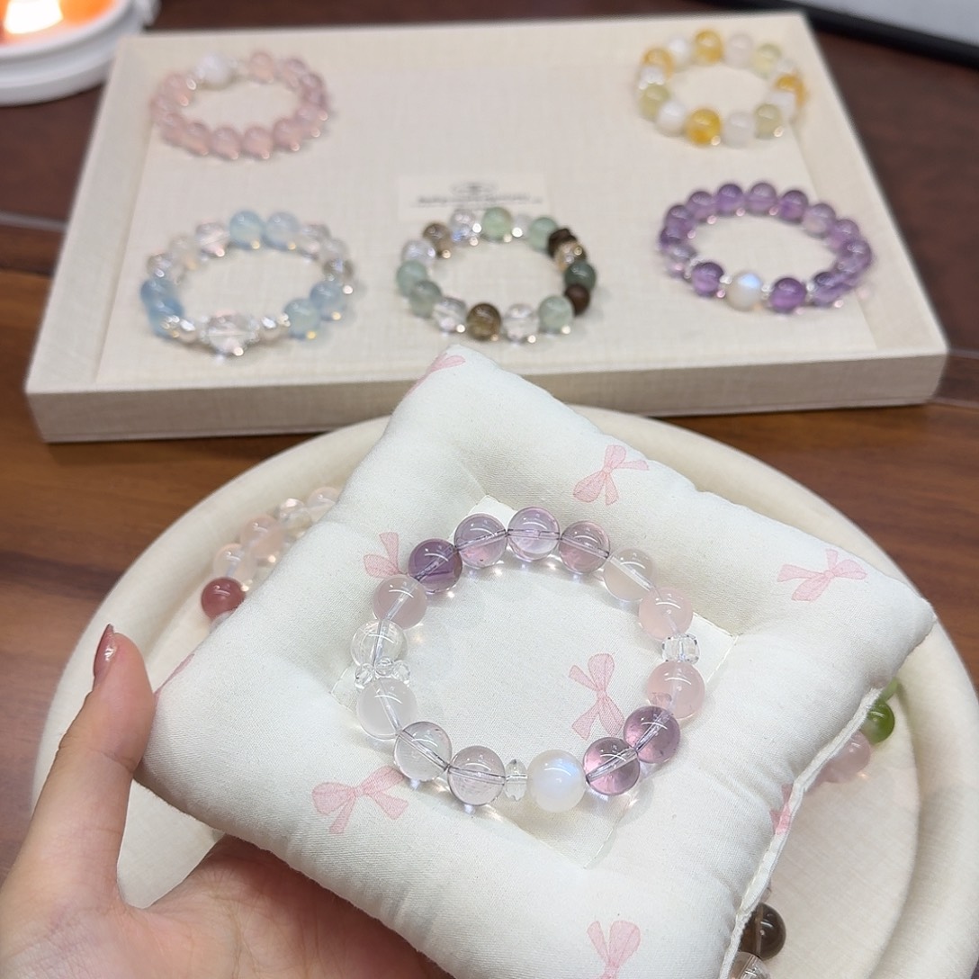 未镶嵌手串水晶拍2单是总价 紫水多宝