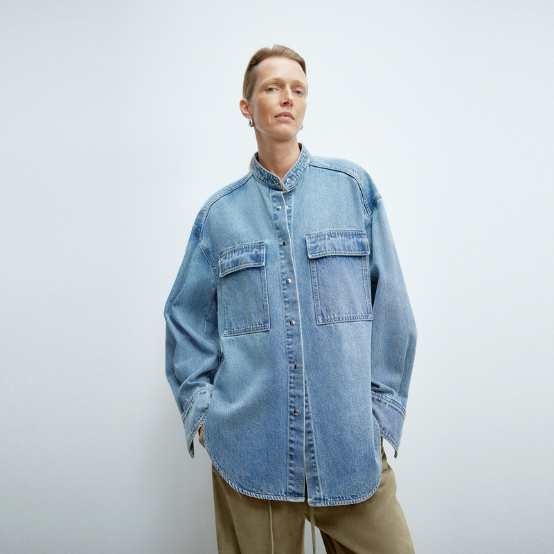 【商场同款新品】edition2025春季工装风立领牛仔衬衫#EBE1JKT008