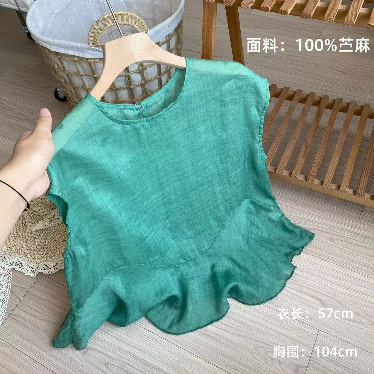 小柒家Y442-都市风时尚纯色麻衣百搭时髦小姨风温婉风芭比风