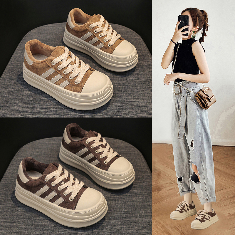 《高品质》2025新款秋季厚底小白鞋女时尚百搭学生女士休闲运动版鞋