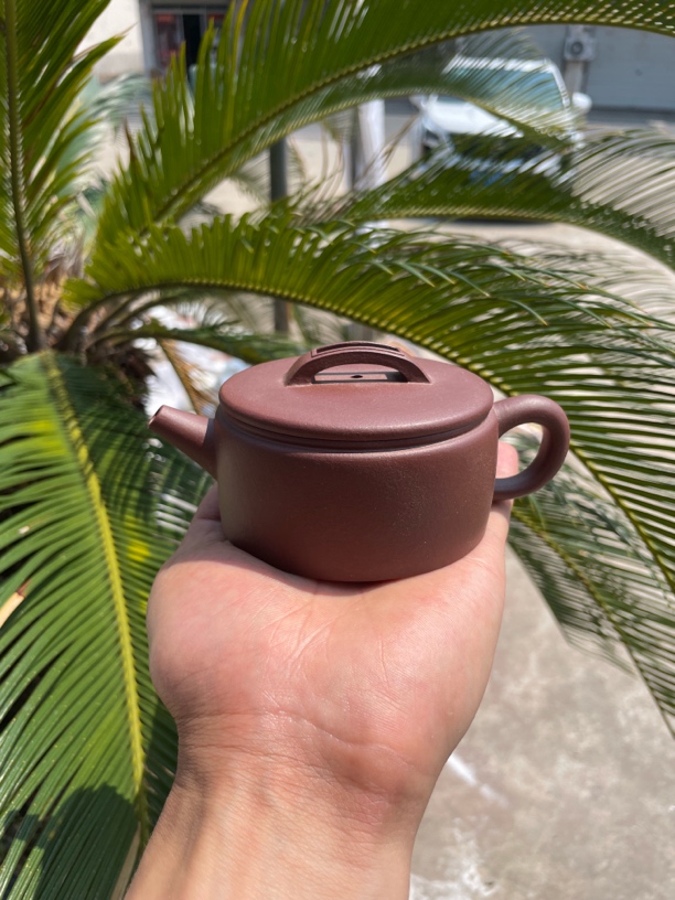 汉瓦壶紫泥半手160cc无添加手工壶瑕疵多要求高慎拍