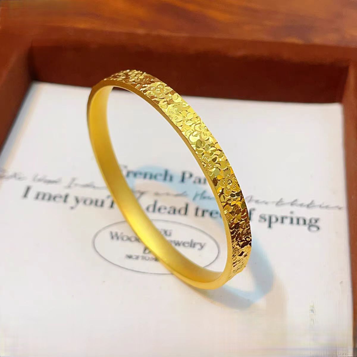 合金手镯 6N碎冰冰手镯（点击选圈口）金色经典