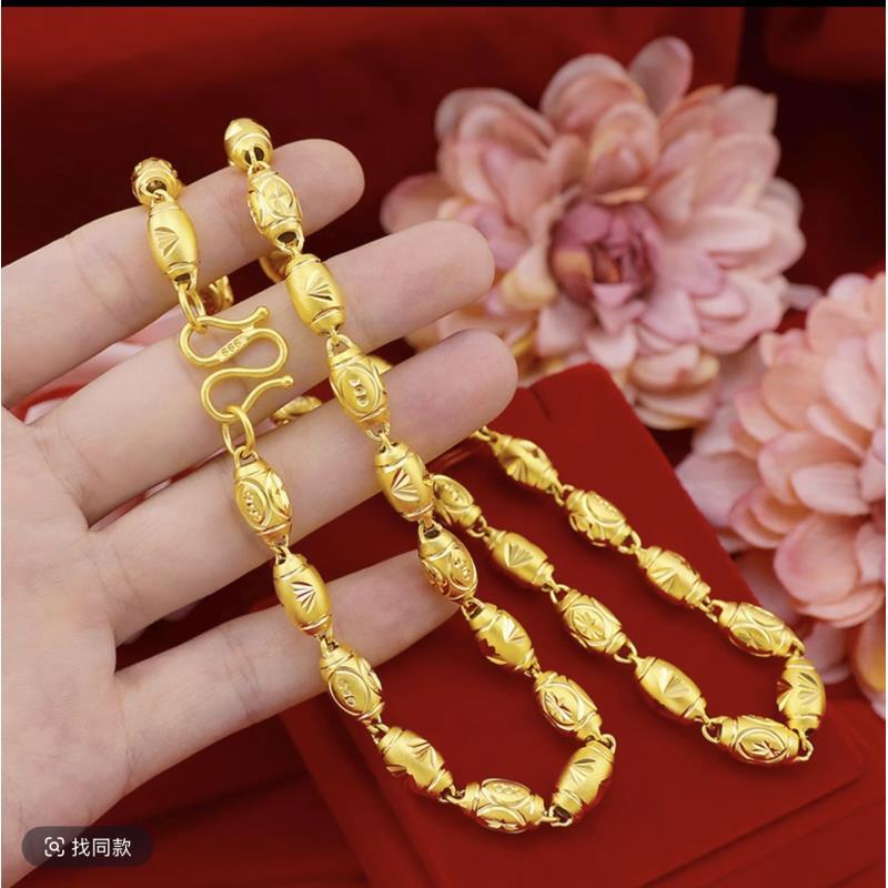 正品【佛珠橄榄车花】商家福利补贴JIN999沙晶工艺金色时尚男士百搭