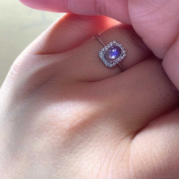 水晶水晶戒指银S925镶嵌