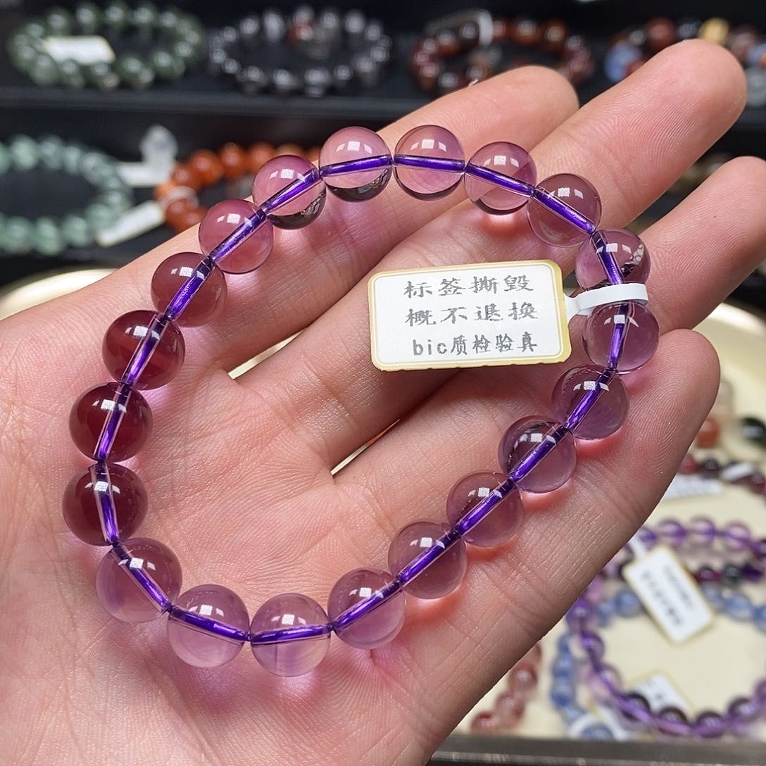 水晶手串未镶嵌钱****财手串9.8