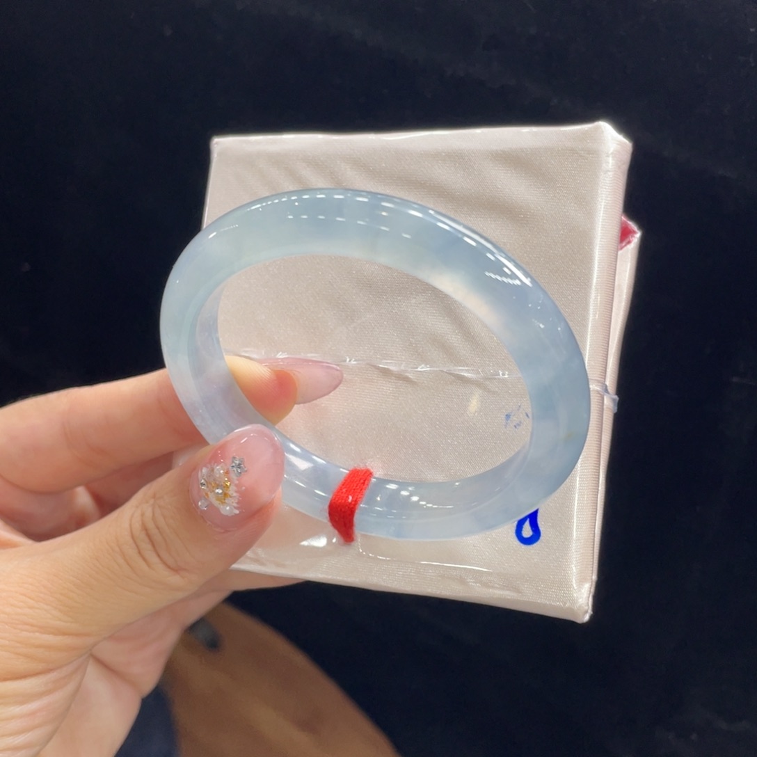 翡翠未镶嵌手镯22号 53贵妃幻彩极光