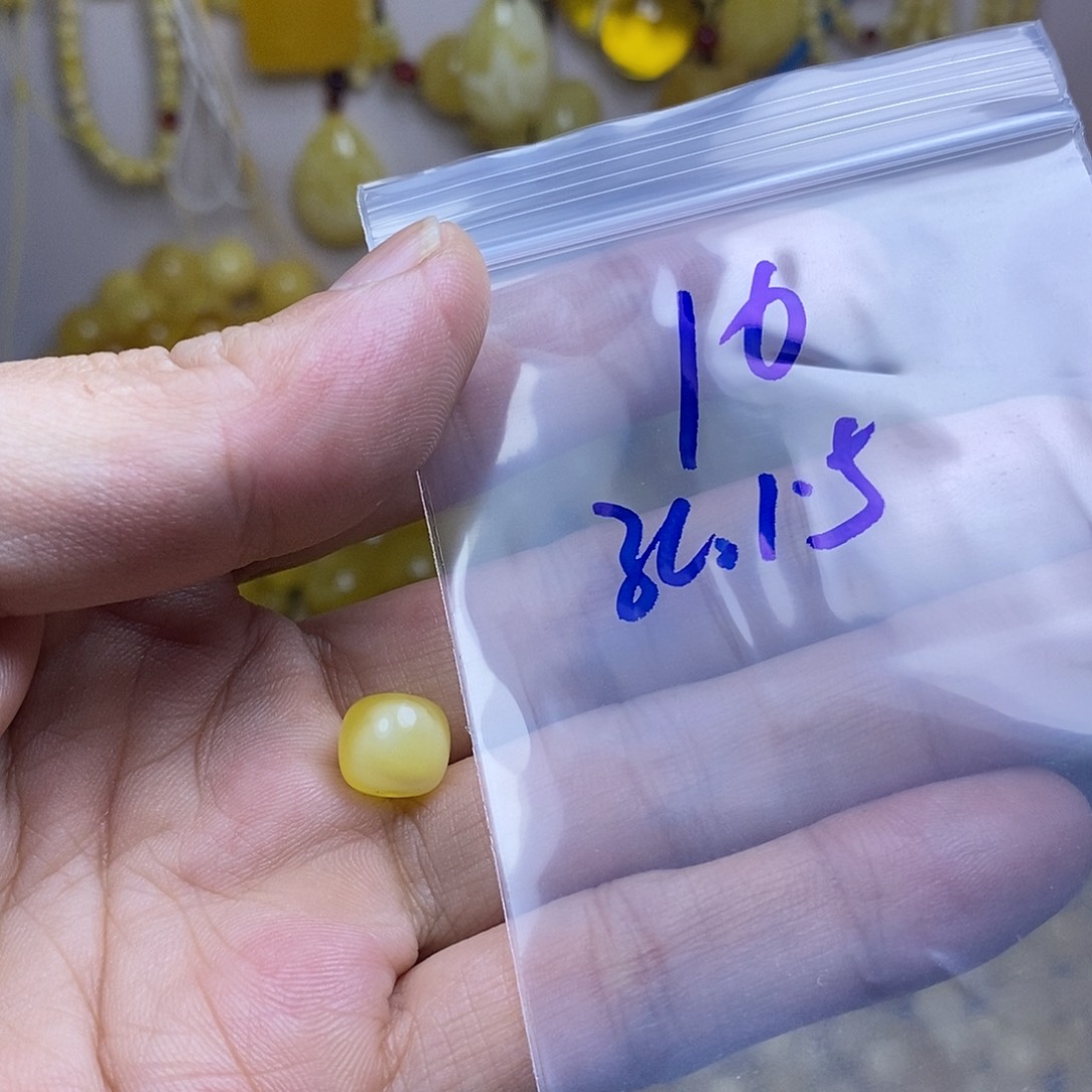 琥珀未镶嵌手链天然蜜蜡白花10老型