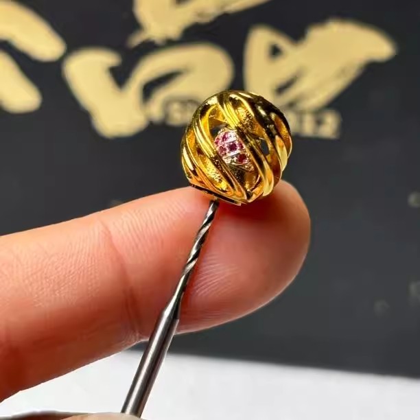 2025新年网红时来运转旋珠可转动玄珠风动扭扭珠配珠文玩配饰 18k