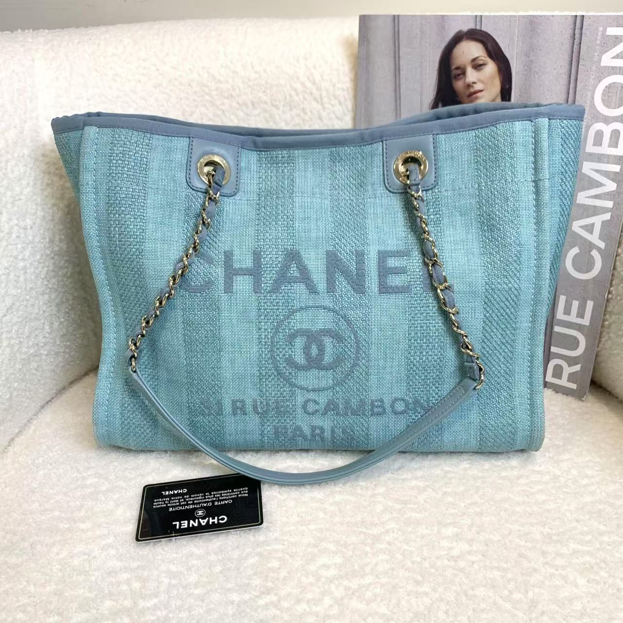 99新 Chanel/香奈儿 壹臻/蓝色沙滩包小号 29开/39381652