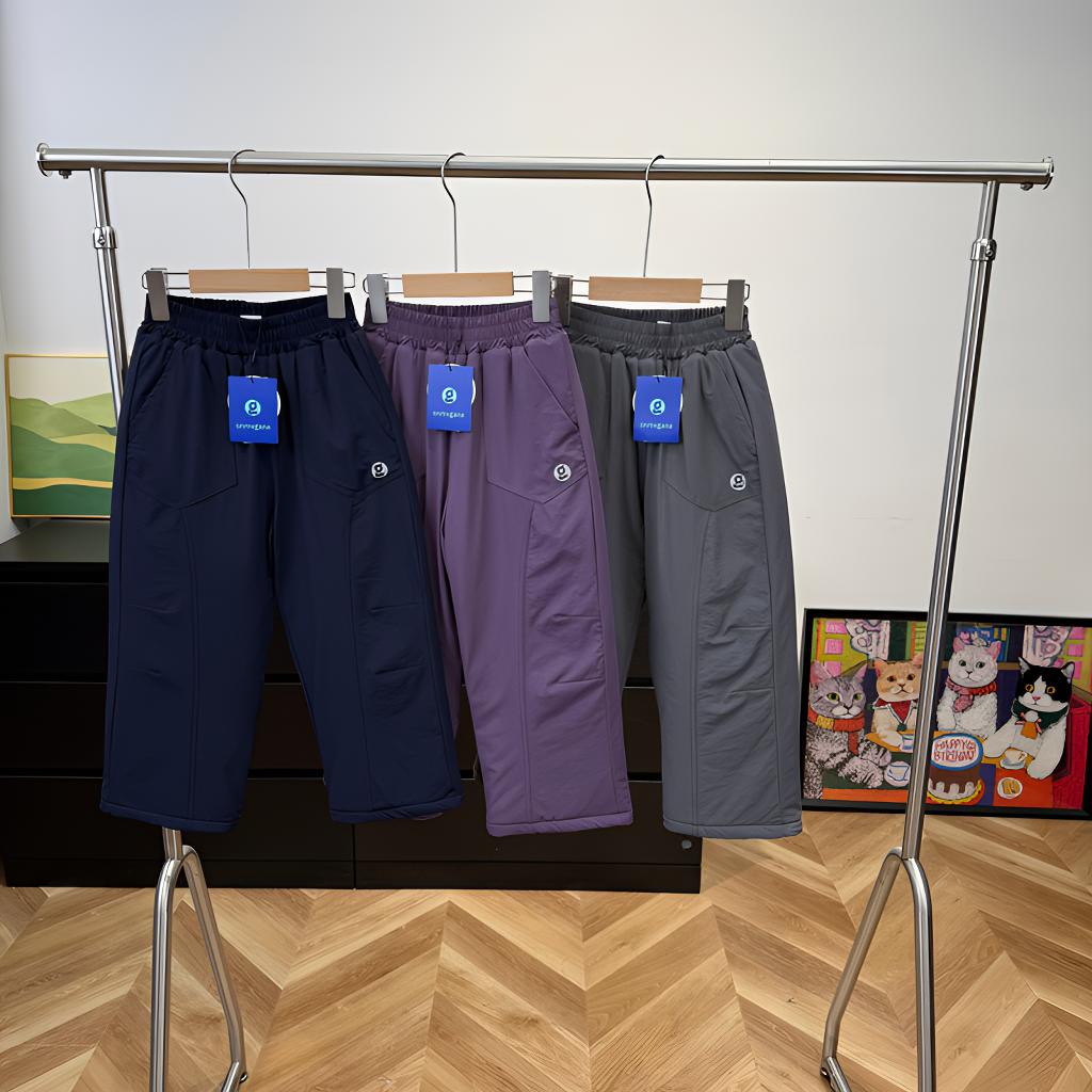 25冬季新款防风直筒儿童棉裤男童女童休闲裤6012