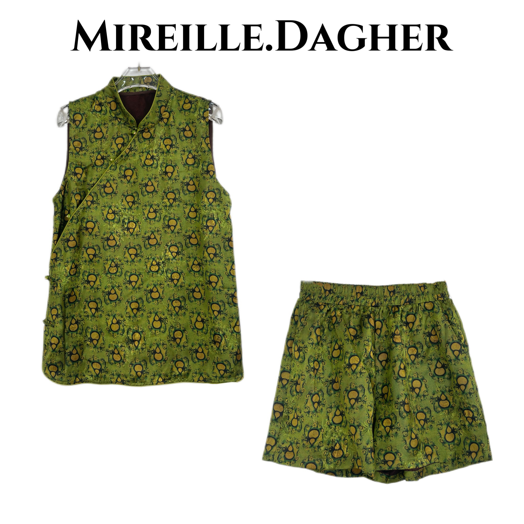 米莱JIAER/夏季新款葫芦纹复古两件套套装X27332