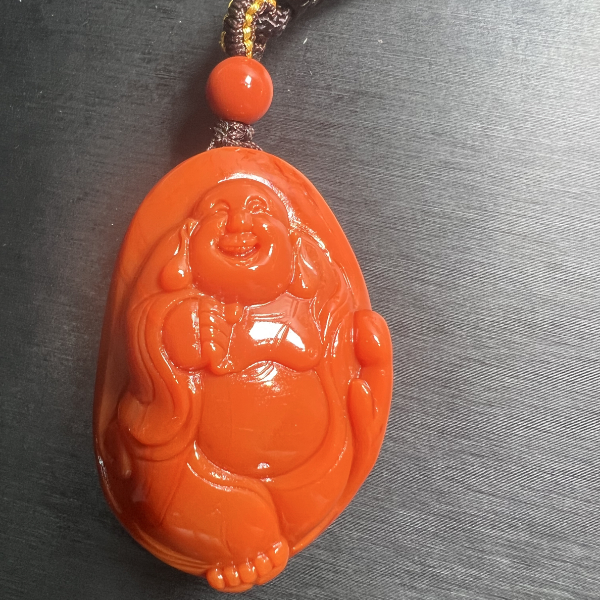 南红米勒吊坠挂件高47宽32mm