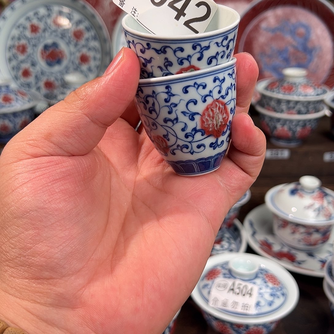 景德镇高温原矿釉里红手绘042