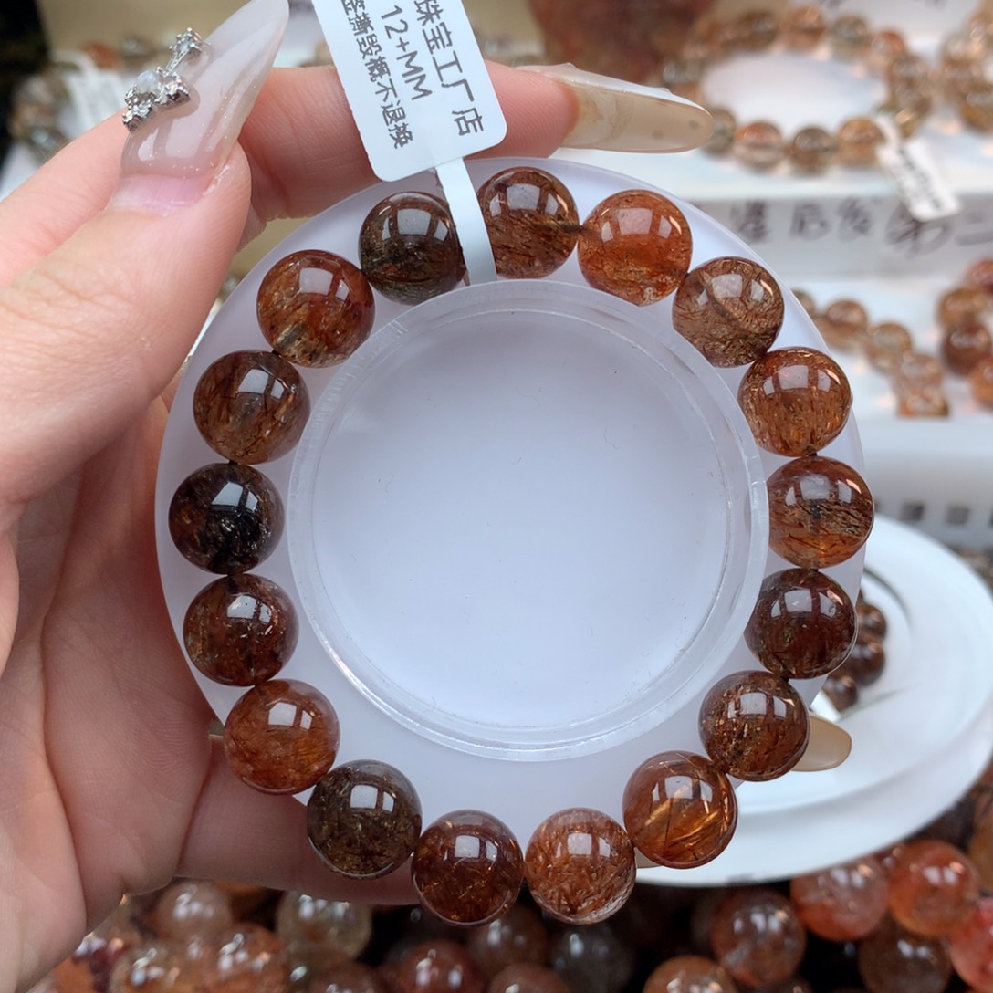 水晶未镶嵌手串黑金超七多样性发其一