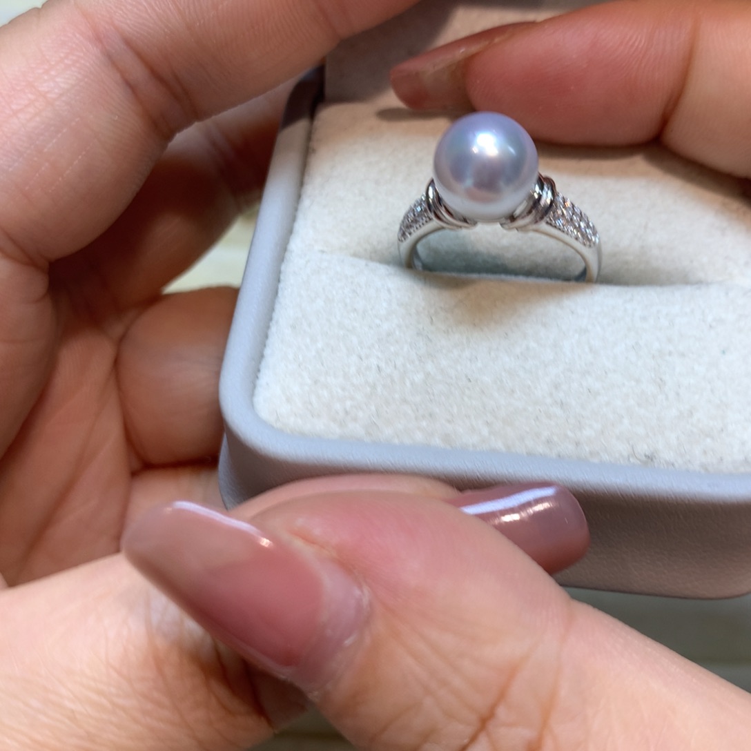 海水珍珠戒指银S925镶嵌