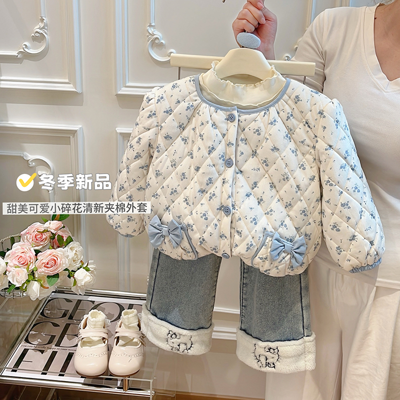 新款女童外套秋冬时尚加厚女宝宝洋气外出服儿童衣服休闲可爱童装