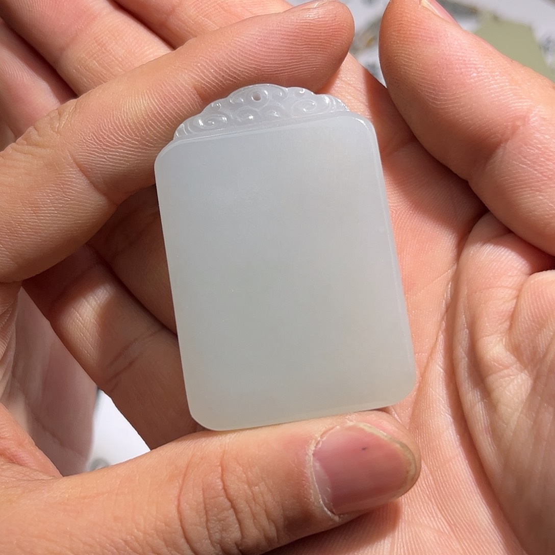 和田玉和田玉钢板料无事牌挂件纯天然未镶嵌