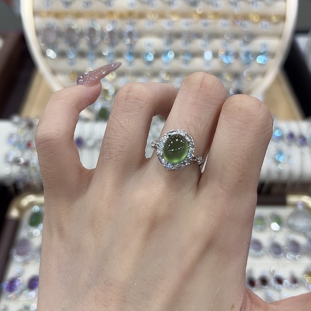 w***s岫玉银S925镶嵌戒指