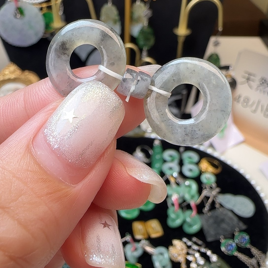 未镶嵌翡翠耳饰裸石