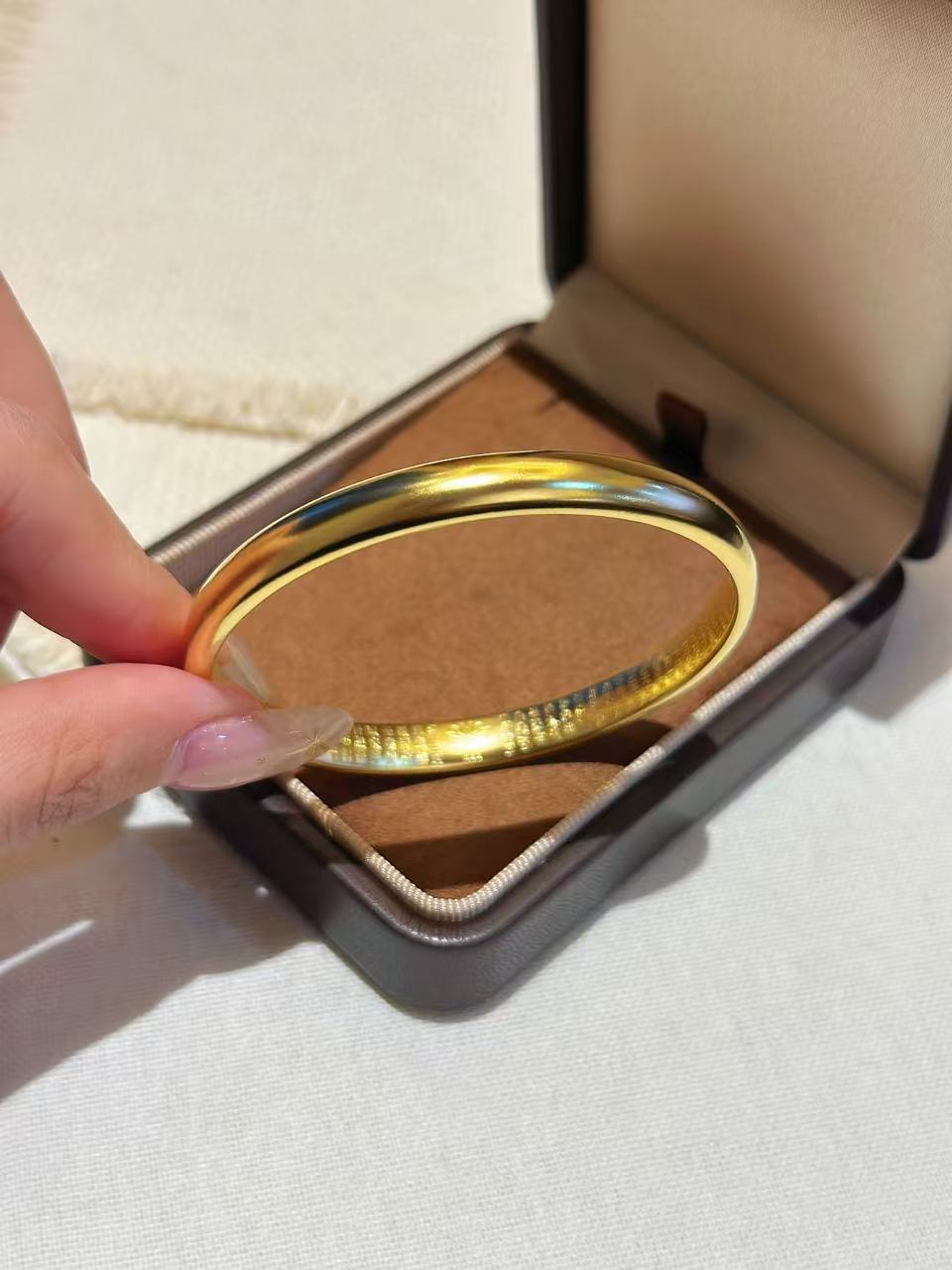 铜合金手镯 佳佳（NY26）预售 约35克 古法泥鳅背心经闭口手镯 