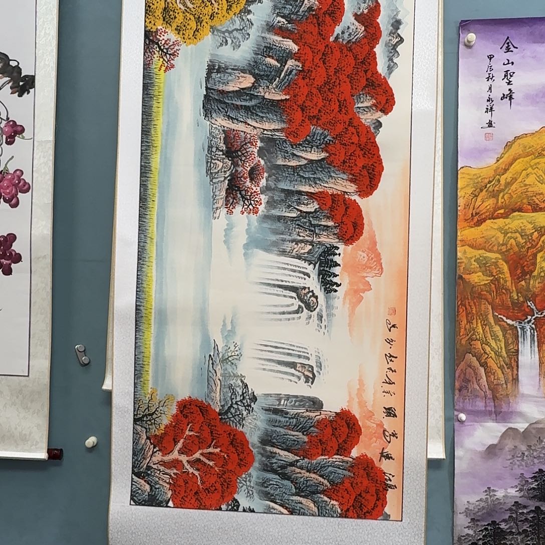 纯手绘国画作品好看小六尺