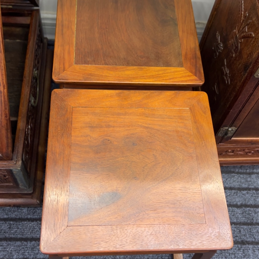 知***足花梨木花几花架一对