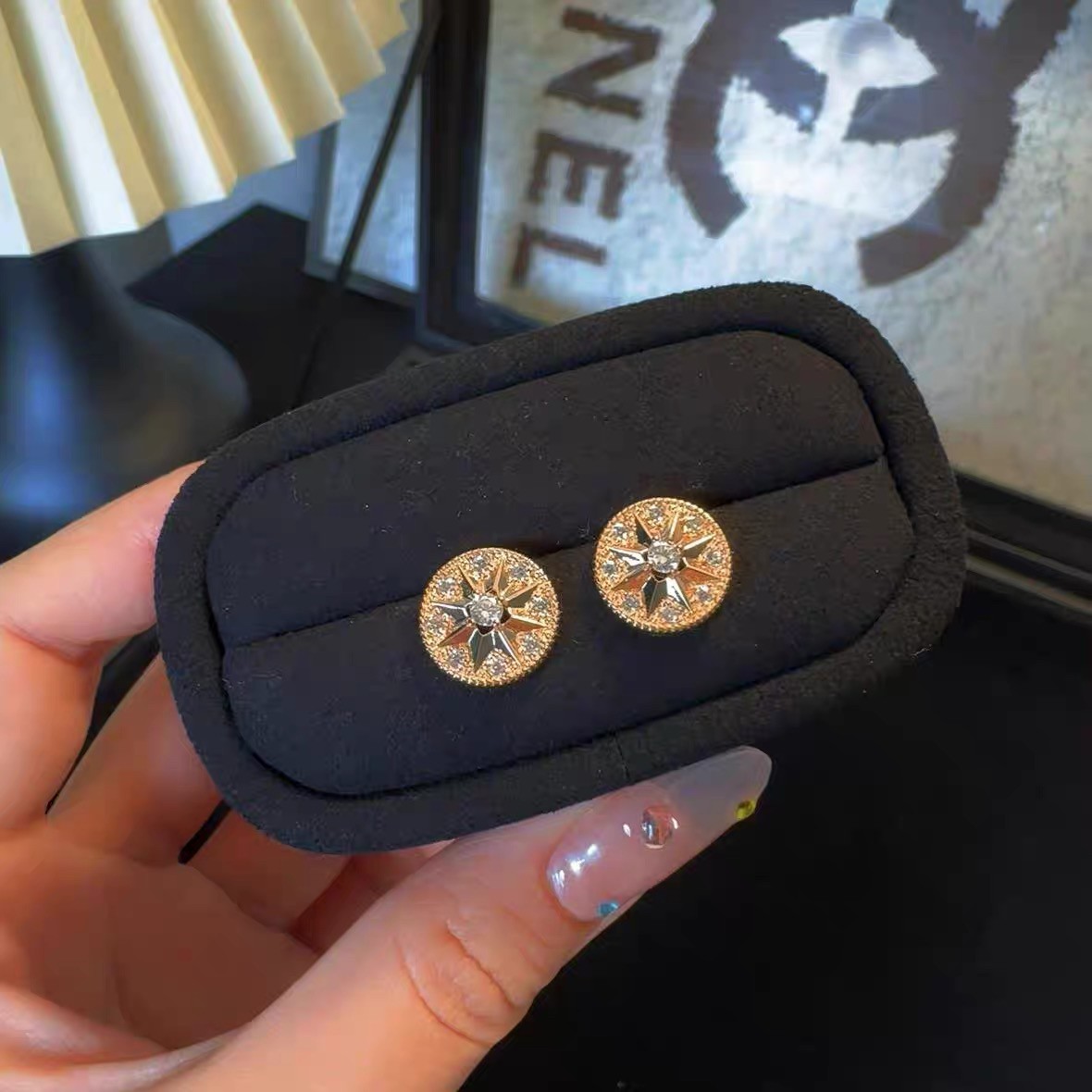 铜合金耳饰 设计师款耳钉~8853