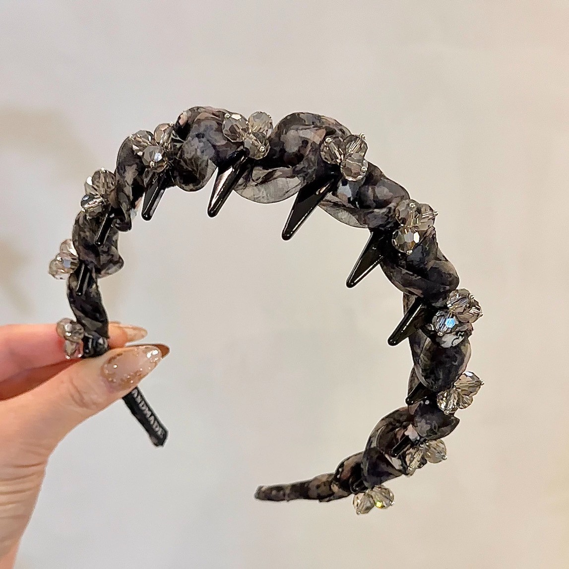 超仙碎花轻纱波浪发箍女带齿防滑高颅顶温柔甜美发箍2682