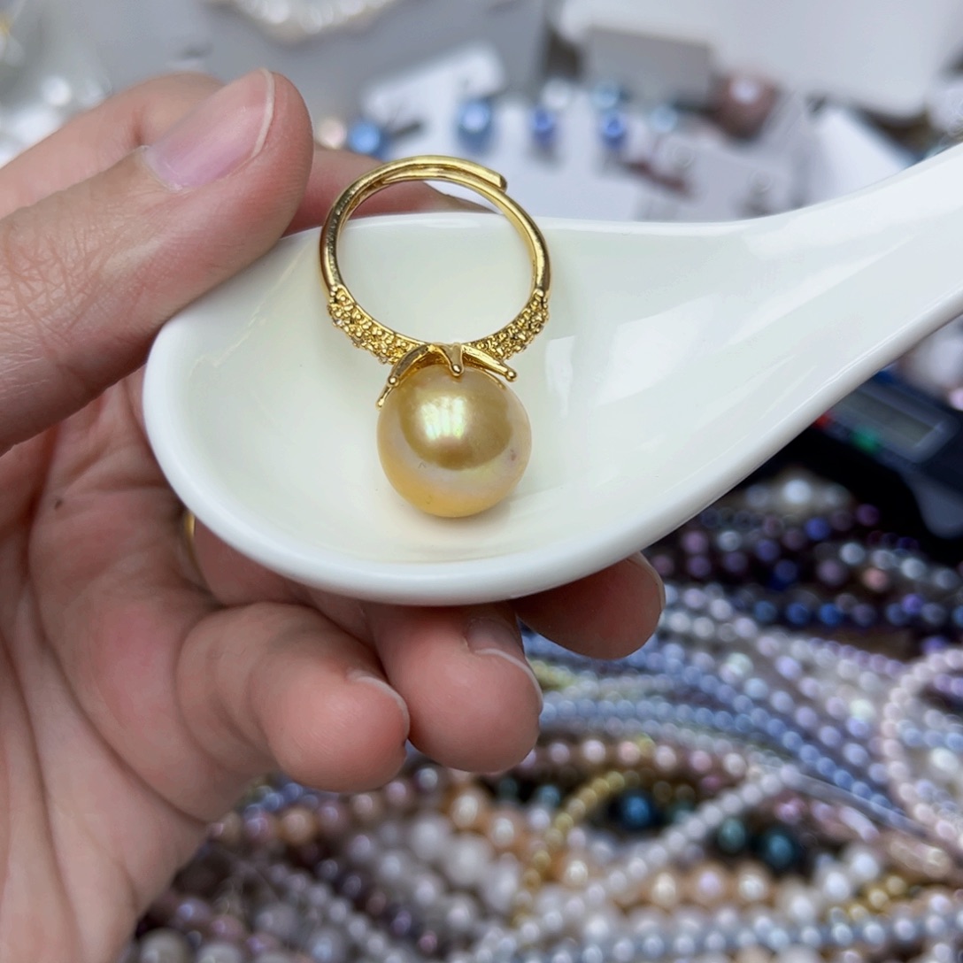 淡水珍珠戒指银S925镶嵌