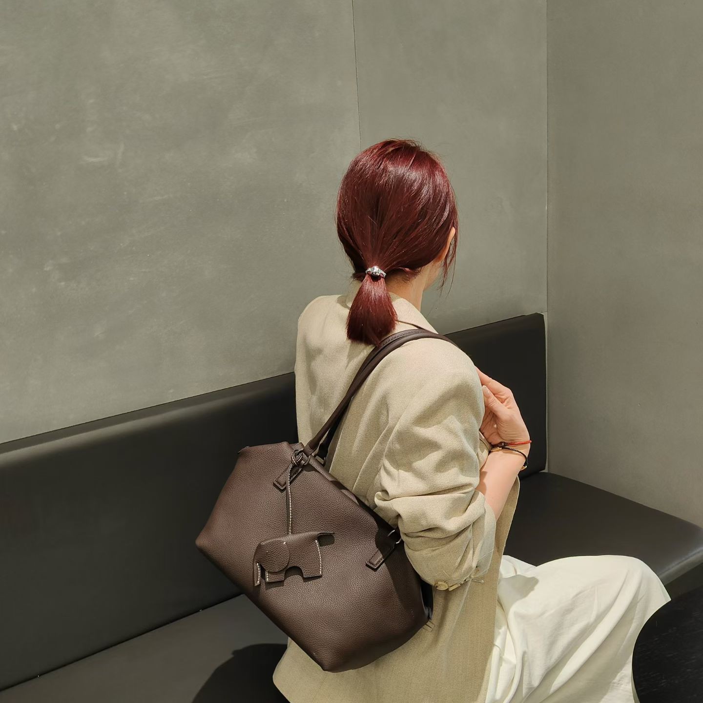 5860保龄球包进口togo牛皮送挂饰福象