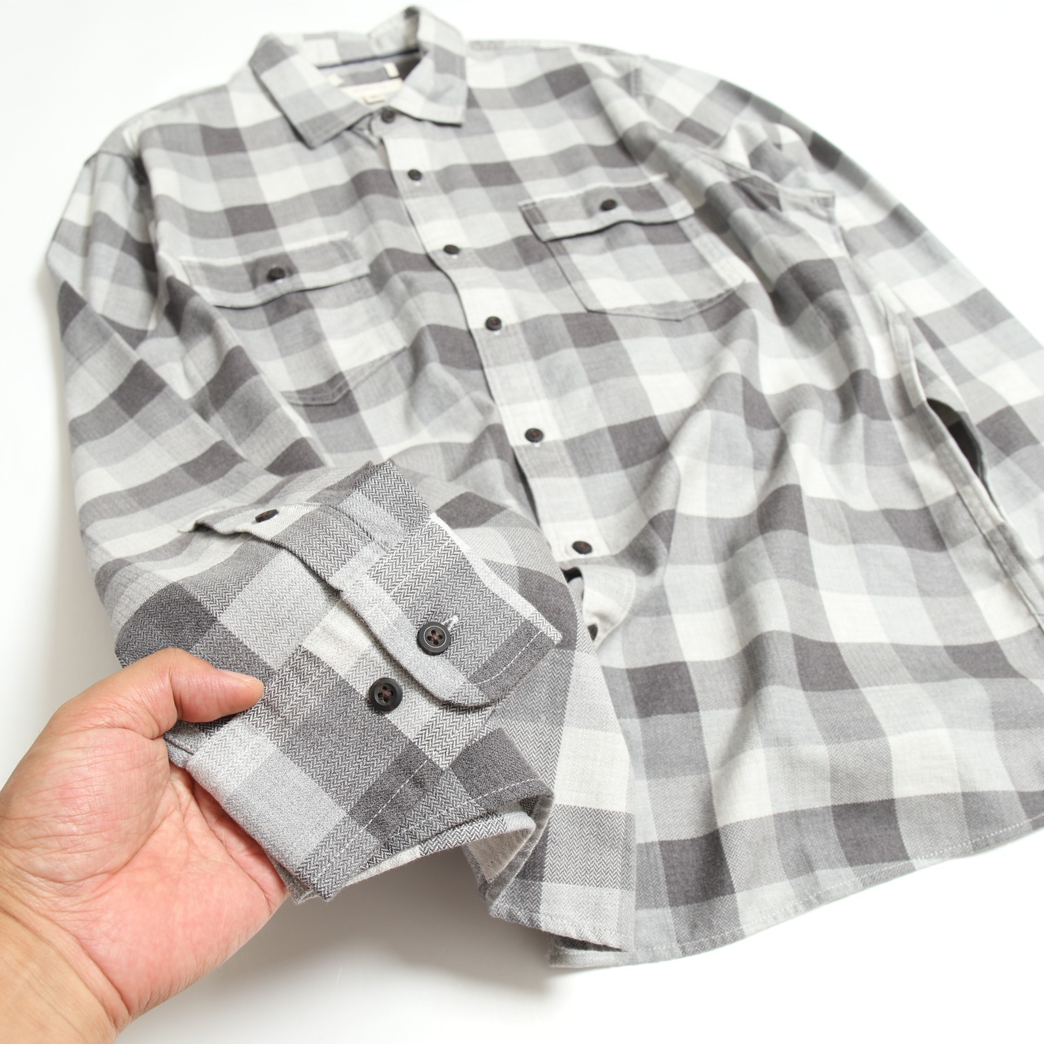 意大利订单精品 男女春秋纯棉法兰绒格子休闲宽松长袖衬衫有大码