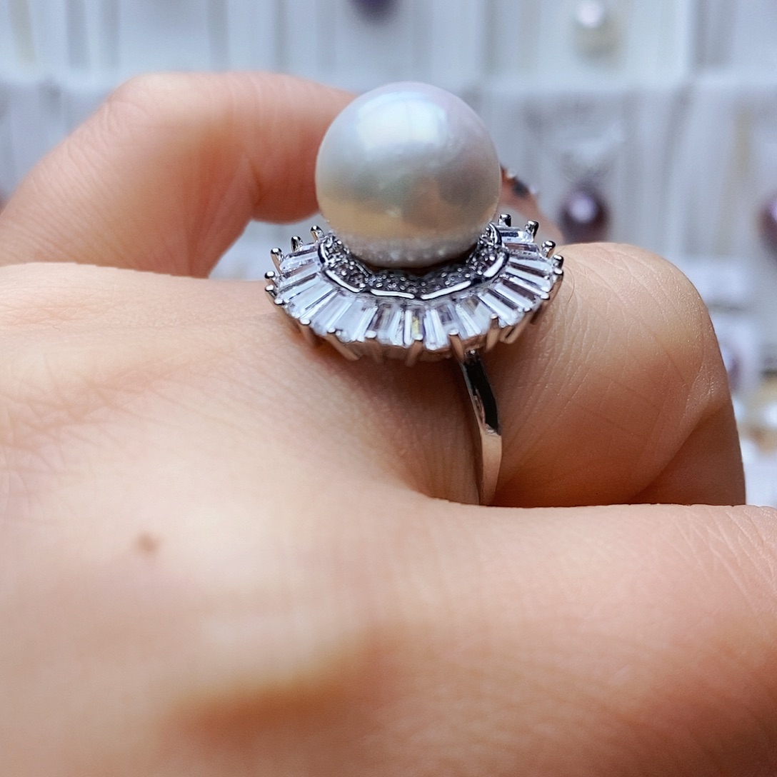 淡水珍珠戒指合金