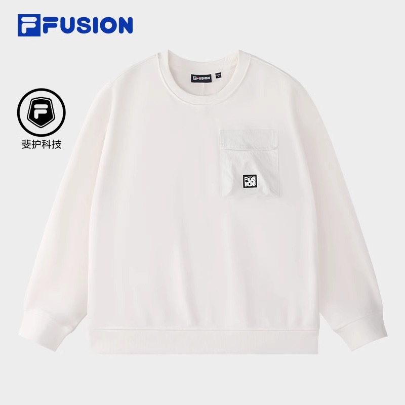 FUSION斐乐男子套头卫衣25春基础针织长袖上衣欧若风T11M513207F