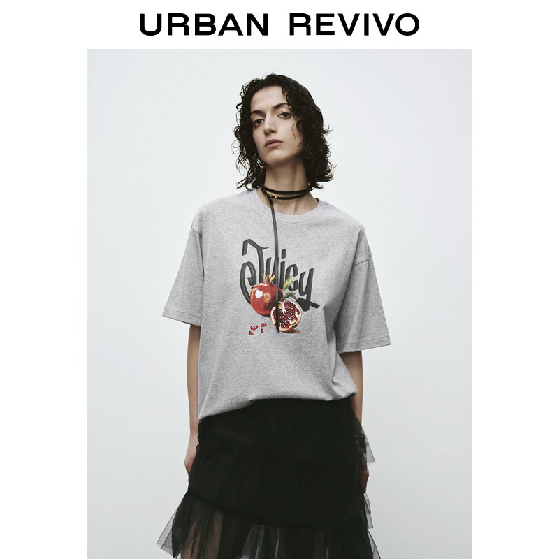 UR2025春季新款女装休闲水果印花宽松短袖T恤UYY450091