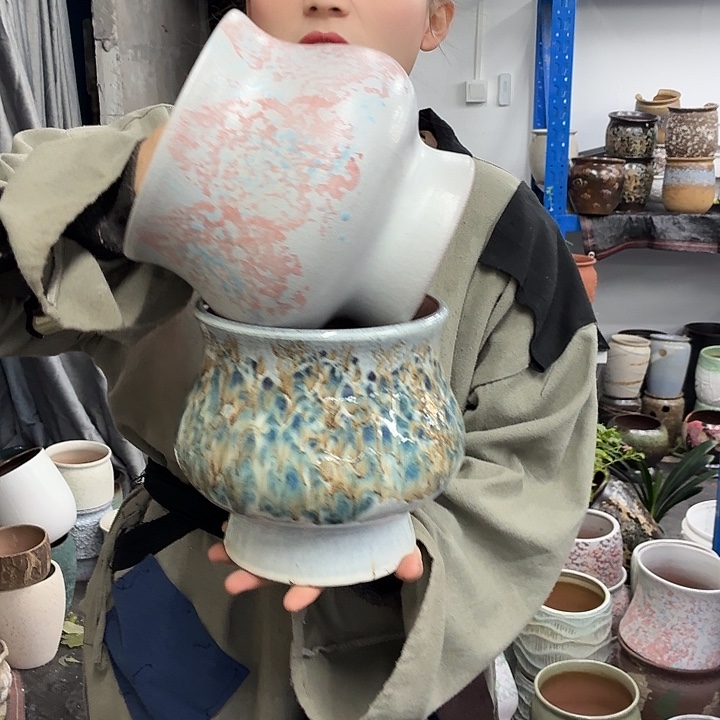 17×19 粗陶花盆有孔-买买买