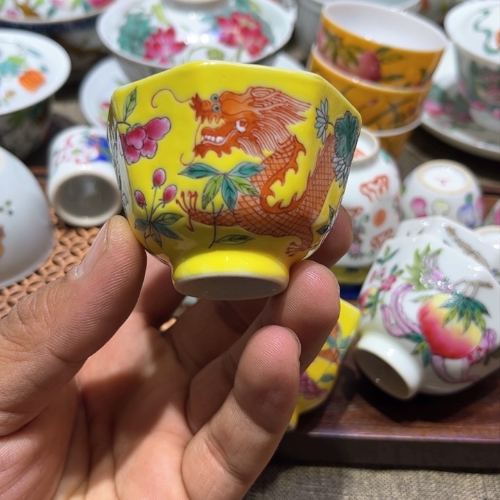 纯手绘精辟盖碗杯