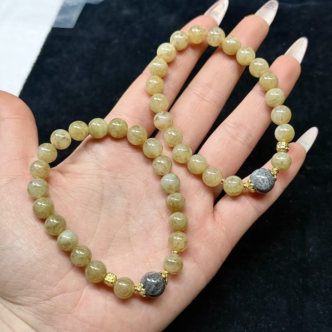 【CH】和田玉糖料DIY手串-约8mm（多样性发其一）