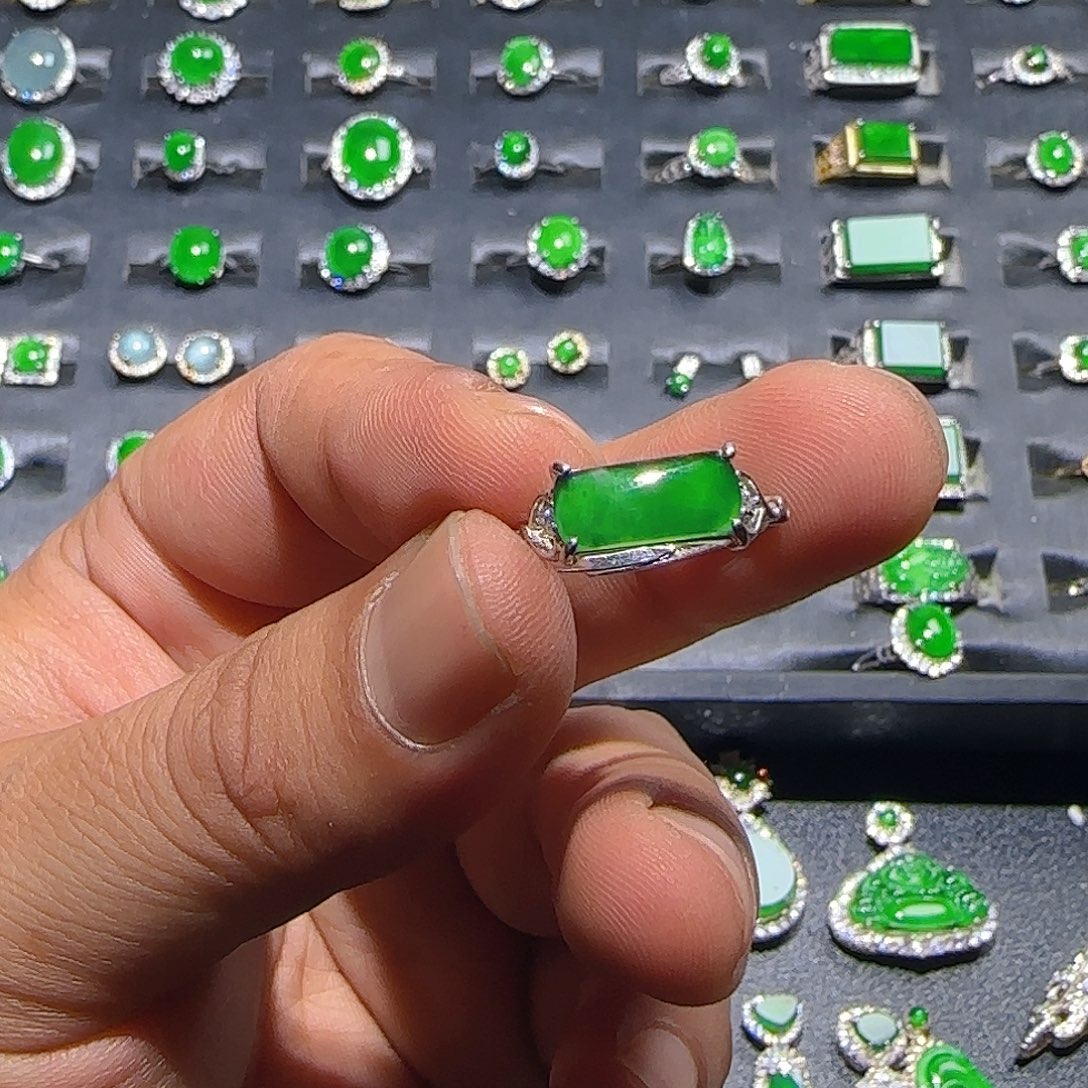 翡翠银S925镶嵌戒指