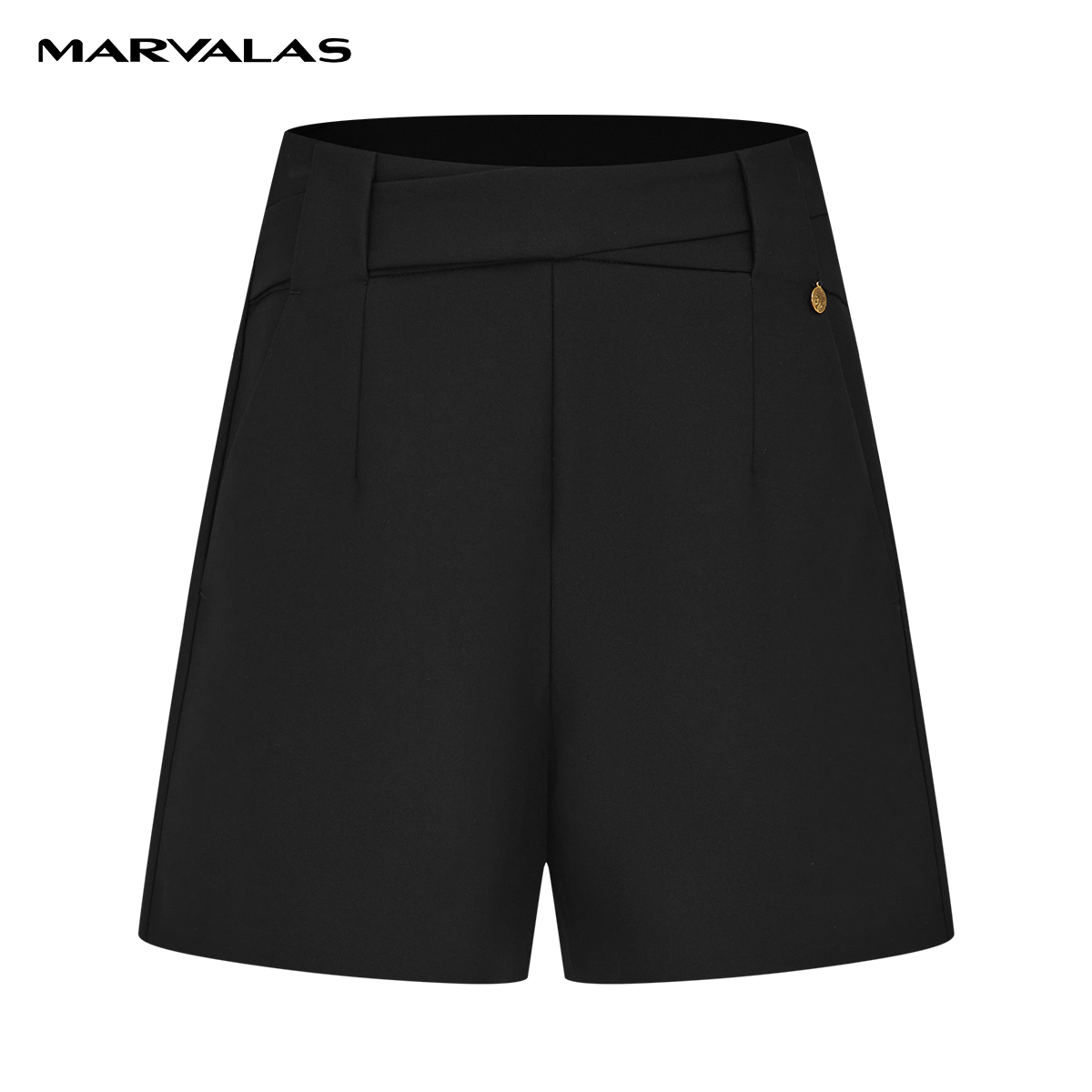 【毛毛专属】曼德诗常规高腰短裤新款休闲阔腿裤M101105227