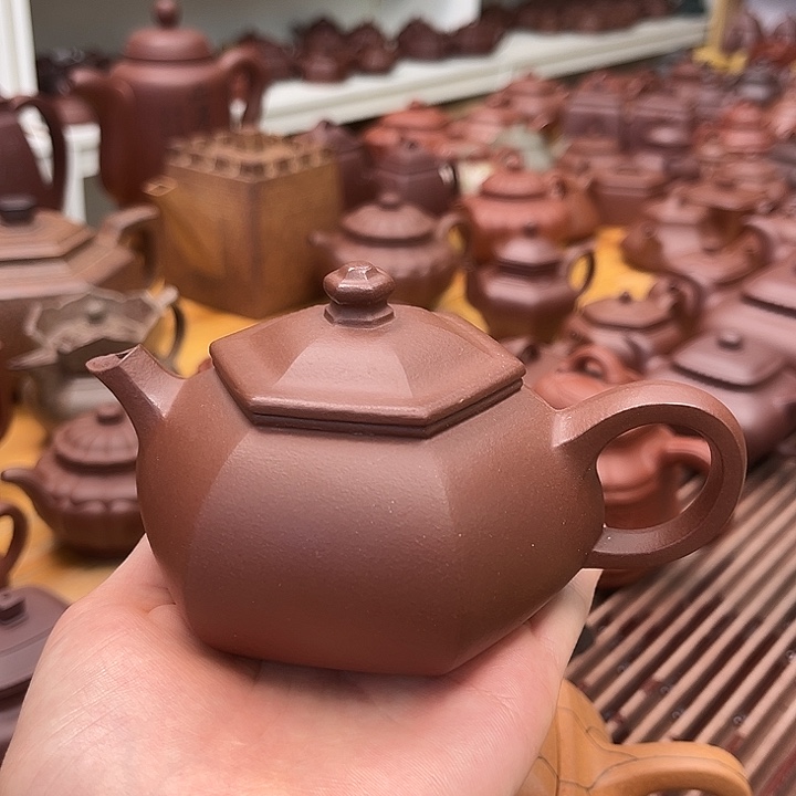 茶壶紫砂六方寒江200cc