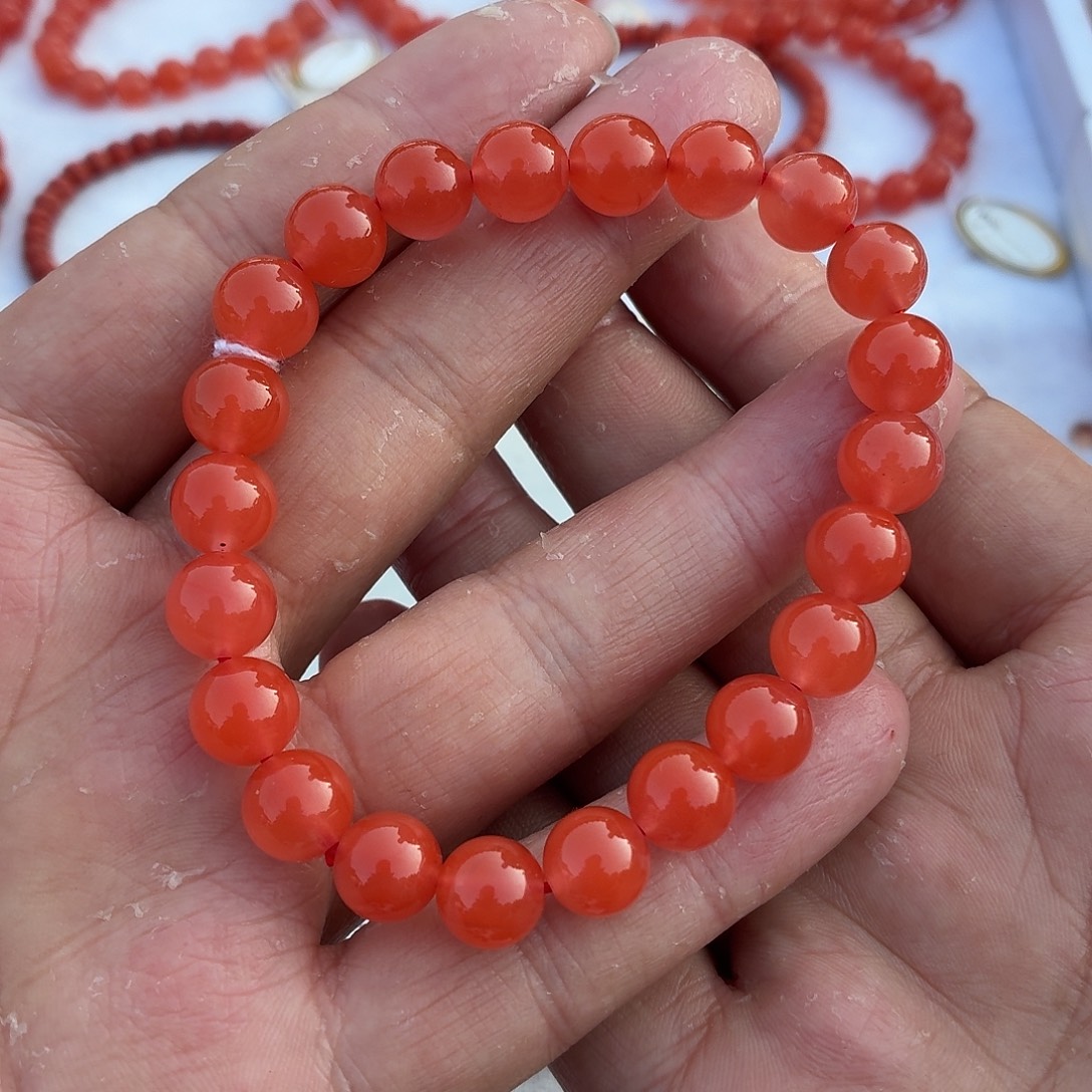 南红玛瑙未镶嵌手链